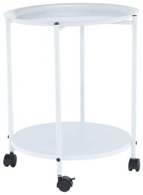 Masuta portabila cu roti, alb, DERIN