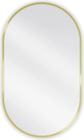 Mexen Loft oglindă de baie ovală 85 x 50 cm, ramă aurie periată - 9851-085-050-000-50