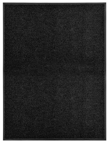 vidaXL Covoraș de ușă lavabil, negru, 90 x 120 cm