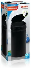 Brilanz Coș de gunoi fără atingere Senzo 60 l,rotund, negru