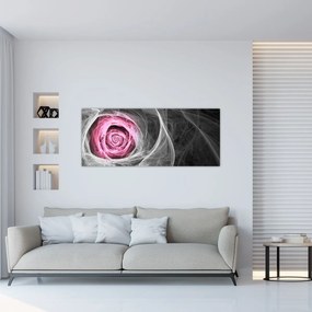Tablou - Trandafir abstract, fucsia (120x50 cm)