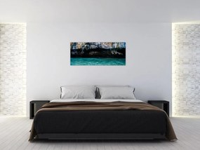 Tablou cu apă și stâci (120x50 cm)