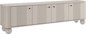 Dulap TV Vesper 4D 187 cm - cașmir / mânere negre / picioare rotunde