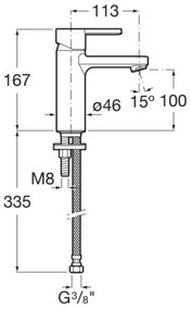 Baterie de lavoar Roca A5A3A96CN0 NAIA 16,7 cm negru titan