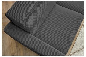 Colțar gri închis extensibil cu tapițerie din catifea reiată (cu colț variabil) Monaco – Bobochic Paris