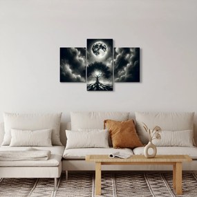 Tablou – Arbore alb-negru în lună plină (90x60 cm)