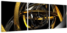 Tabloucu abstracție modernă (cu ceas) (90x30 cm)