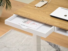 Masă PC Osto 100 (stejar alb + negru). 1109812