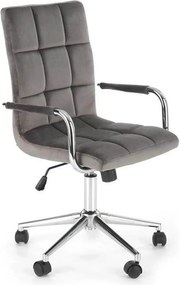 Scaun de birou GONZO 4, gri/crom, stofa catifelata/metal, 60x53x93/105