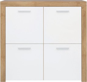 Comoda BALDER KOM4D, alb/stejar, PAL, 104x39x99 cm