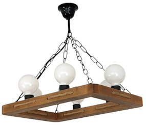 Lustra rustica fabricata manual din lemn KAVALA 6L