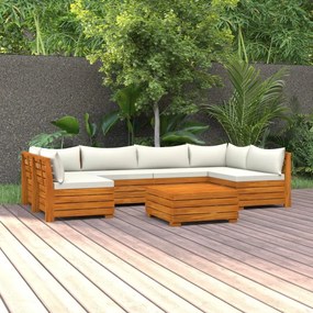 3087299 vidaXL Set mobilier grădină cu perne, 7 piese, lemn masiv de acacia