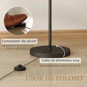 HOMCOM Lampada da Terra Regolabile Telecomando e Timer 1h Paralume Girevole Nero | Aosom Romania