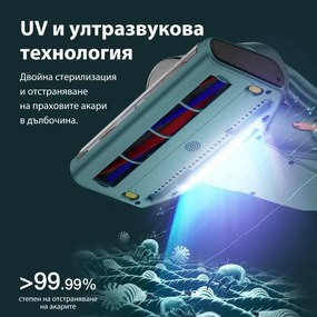 Aspirator împotriva acarienilor JIMMY BX7 Pro, 700W, 0,5 l, 16 kPa, Sterilizare prin încălzire 60C / Ultrasunete / UV, filtrare 6 grade, albastru