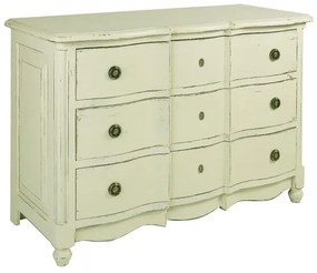 Comoda verde, din lemn de pin, cu 3 sertare, aspect vintage, Arbalette