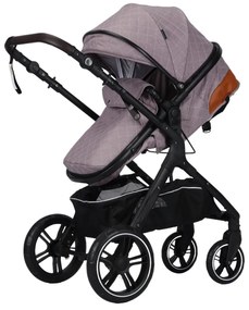 Carucior nou nascuti 2 in 1 NOVOKIDS™ X1000 series, Cu geanta bebe, Cadru Aluminiu, Amortizoare, Roti din cauciuc plin AVE, Landou, Spatar reglabil 3