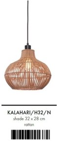 Lustra/ Pendul eco din ratan Kalahari nat., S