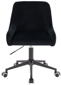 HR920K Scaun Neagră din Catifea cu Bază Neagră