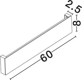 Aplica exterior negru liniara 60cm IP65 LED METRIC