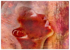 Tablou pe sticlă - Profilul feței feminine (70x50 cm)
