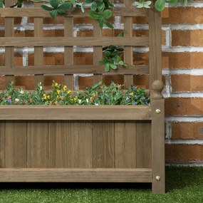 Outsunny Jardinieră cu spalier recipient pentru flori jardinieră pe picior 64 x 28 x 75 cm inserturi de irigare lemn masiv | Aosom Romania