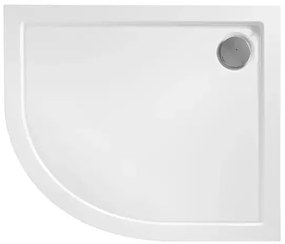 Cabina dus cu cadita semirotunda Rea Look cu doua usi culisante 80x100 crom lucios stanga