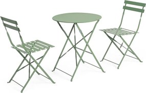 Set de dining pentru grădină verde salvie din oțel pentru 2 persoane Austin – Bizzotto