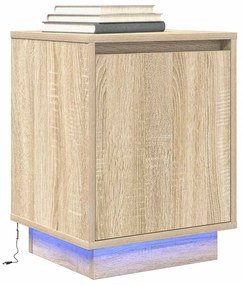 vidaXL Noptiera cu lumini LED Stejar Sonoma 38x34x50 cm