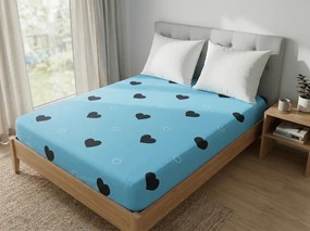 Cearsaf din microfibra CORAZON albastru 180x200 cm