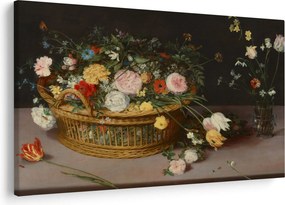 Tablou - Jan Brueghel the Elder, Flowers in a Basket and a Vase, reproducere (90x60 cm)