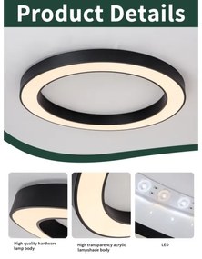 Plafonieră LED dimabilă PASTEL LED/68W/230V 95 cm negru Tuya Immax NEO 07210L + telecomandă