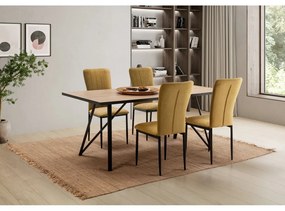 Scaune de dining galben-muștar 4 buc. Holly – Marckeric