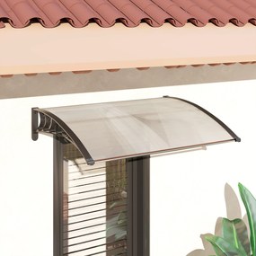 Outsunny Copertină Curbată pentru Exterior cu Panouri din Policarbonat și Sistem de Fixare Inclus | Aosom Romania