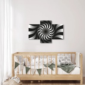 Tablou abstract cu spirala alb neagră (90x60 cm)