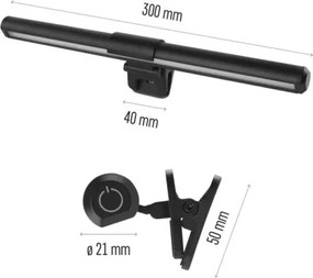 Lampă LED tactilă dimabilă pentru monitor LED/5,6W/5V 30 cm CRI 95