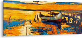 Tablou - Barca la apus de soare (120x50 cm)
