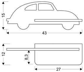 Corp de iluminat pentru copii gri Car – Candellux Lighting