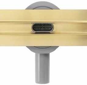 Set rigola pentru dus plus capac auriu periat Rea Neox Slim Pro 90 cm