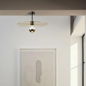 Lustră pe tijă MONTANA 1xE27/15W/230V d. 45 cm auriu/negru