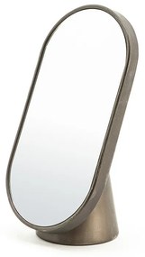 Oglinda ovala cu rama din fier aurie Vanity four, 16 x 13 x 30 cm