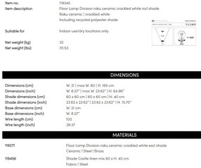 Lampa de podea LUX realizata manual din ceramica Division