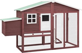 vidaXL Coteț de păsări cu un cuibar, cafeniu și alb, lemn masiv brad