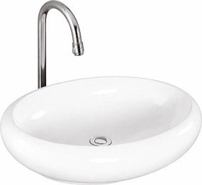 MERANO || Lavabou, de pus pe blat, ceramică, alb, oval