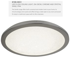 Aplica LED de perete / tavan pentru baie IP44 Flush 30cm 8100-30CC SRT