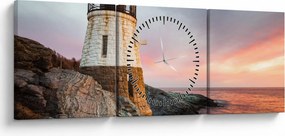 Tablou - Farul Castle Hill (cu ceas) (90x30 cm)