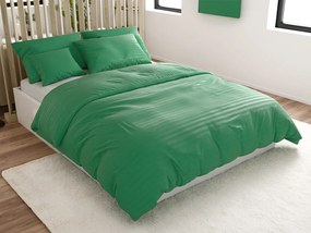 Lenjerie de pat din microfibra hoteliera JASMINE verde inchis - dunga 2 cm Dimensiune lenjerie de pat: 70 x 90 cm | 140 x 220 cm