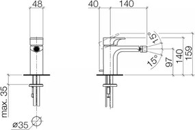 Baterie bideu cu ventil pop-up, Villeroy&amp;Boch Cult, negru, 33600960-33