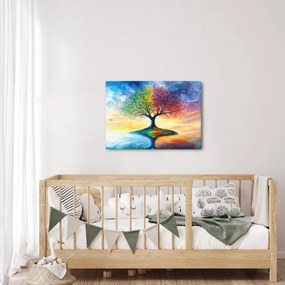 Tablou – Arbore pictat al anotimpurilor (70x50 cm)