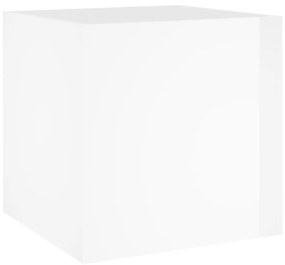 Jardiniera cutie, alb extralucios, 40x40x40 cm, lemn compozit Alb foarte lucios, 1