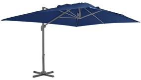 Umbrela suspendata cu stalp din aluminiu albastru azuriu 4x3 m azure blue, 400 x 300 cm